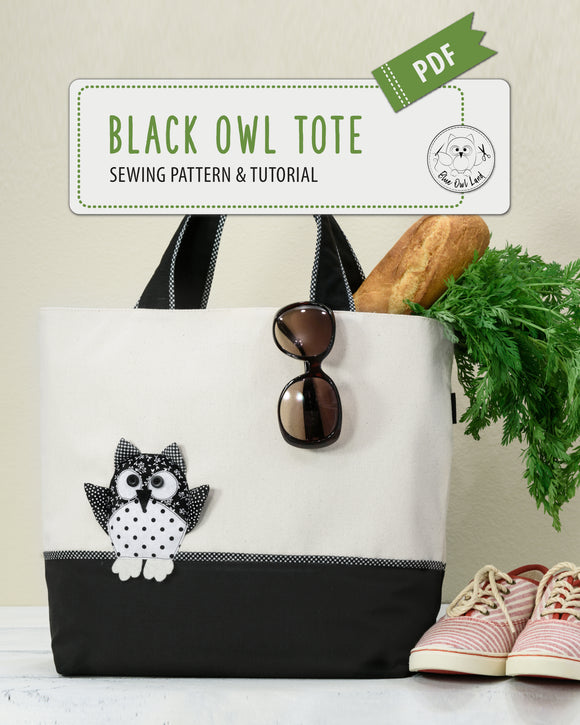 BLACK OWL TOTE